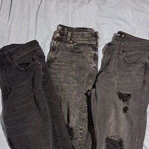 Stylish Black and Gray Men 3 Pairs Of Jeans